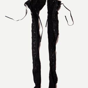 La Perla Lace Up Knee High Tights